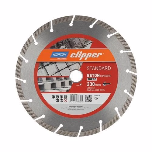Disque de coupe diamanté standard NORTON CLIPPER Turbo pour béton, de la catégorie des disques de coupe, référence 4206758082
