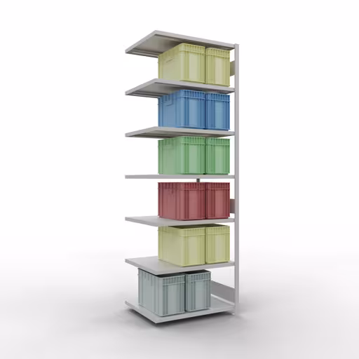 Produktbild Nr 14 des Artikels Anbauregal, Fachbodenregal Stecksystem MULTIplus330, 3000 x 1000 x 800 mm (HxBxT), 7 Fachböden, Längenriegel, RAL 7035 lichtgrau Abbildung Nr 14 des Artikels Anbauregal, Fachbodenregal Stecksystem MULTIplus330, 3000 x 1000 x 800 mm (HxBxT), 7 Fachböden, Längenriegel, RAL 7035 lichtgrau aus der Produktgruppe Stecksystem von der Marke Schulte Lagertechnik