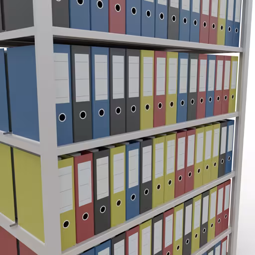 Abbildung Nr 8 des Artikels Grundregal, Büro-Fachbodenregal Stecksystem MULTIplus150, 2300 x 1300 x 600 mm (HxBxT), 7 Fachböden, Längenriegel, mit Mittelanschlag, lichtgrau aus der Produktgruppe Büroregale von der Marke Schulte Lagertechnik