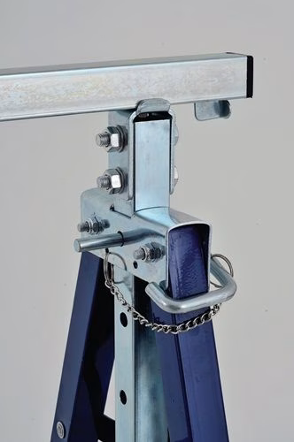 Cavalletto da lavoro, altezza massima 1310 mm, tubo d'acciaio, altezza regolabile, sedia antincendio