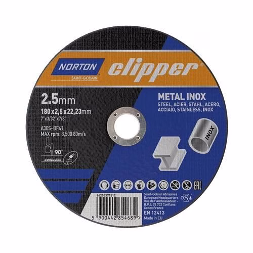 Trennscheibe D180x2,5mm Typ 41 Metall-Inox Bohrung 22,23mm NORTON CLIPPER von der Marke Norton Clipper Trennscheibe Bohrung 22,23 mm NORTON CLIPPER aus der Kategorie Trennscheiben mit der Teilenummer 4206758131