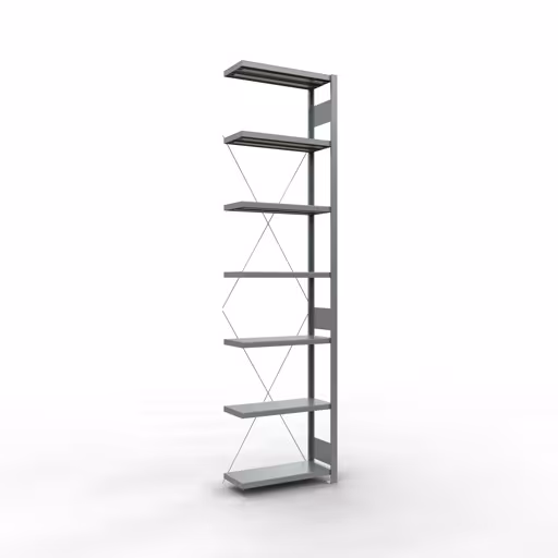 Anbauregal, Fachbodenregal Stecksystem MULTIplus250, 3000 x 750 x 300 mm (HxBxT), 7 Fachböden, Kreuzstrebe, verzinkt von der Marke Schulte Lagertechnik Anbauregal, Fachbodenregal Stecksystem MULTIplus250, 3000 x 750 x 300 mm (HxBxT), 7 Fachböden, Kreuzstrebe, verzinkt aus der Kategorie Anbauregal mit der Artikelnummer 12937-75