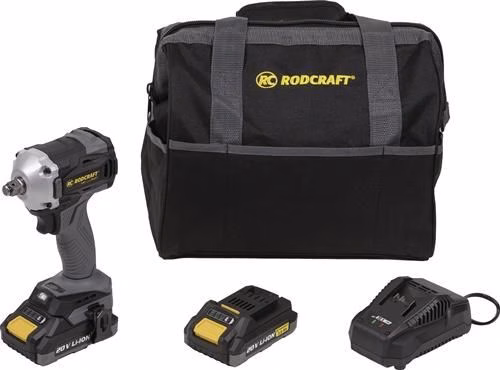 RODCRAFT RC 9067 K2 20V 2Ah 12,5 mm (1/2 inch) uitwendige vierkante aandrijving 300 Nm accu-slagmoersleutel uit de categorie accuschroevendraaiers en slagmoersleutels met artikelnummer 4688260047
