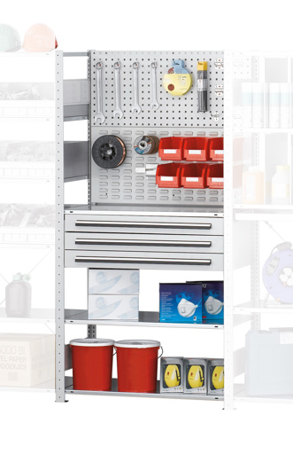 Anbauregal Regalmodul M3, 2000 x 1000 x 500 mm, RAL 7035 lichtgrau/verzinktt, 3 MULTIplus150-Fachböden von der Marke Schulte Lagertechnik Anbauregal Regalmodul M3, 2000 x 1000 x 500 mm, RAL 7035 lichtgrau/verzinktt, 3 MULTIplus150-Fachböden aus der Kategorie Grundregal mit der Artikelnummer 12750-M3