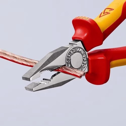 Detailbild 4042071 Kombizange Länge 160 mm Mehrkomponenten-Hüllen verchromt VDE KNIPEX