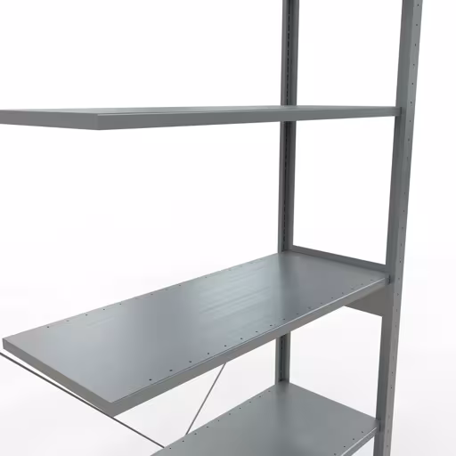 Anbauregal, Fachbodenregal Stecksystem MULTIplus150, 2500 x 1000 x 400 mm (HxBxT), 6 Fachböden, Kreuzstrebe, verzinkt von der Marke Schulte Lagertechnik aus der Produktreihe Stecksystem
