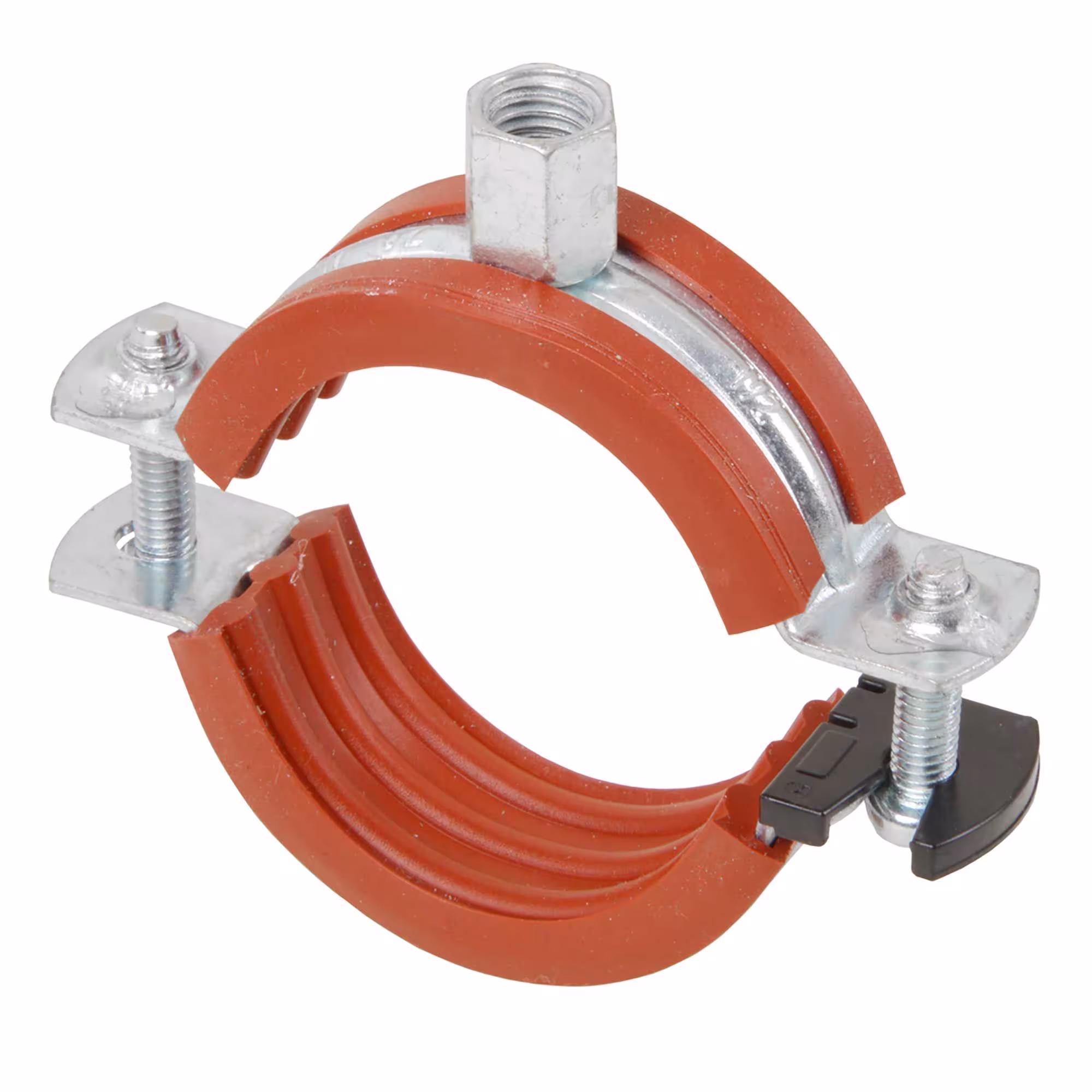 Fixotec Schraubrohrschellen für Solar mit roter Einlage Typ Größe: 59-63 mm x M8/M10 aus der Kategorie Zweischraubrohrschellen mit der Artikelnr. 203610