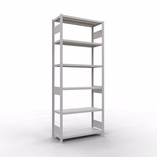 Grundregal, Fachbodenregal Stecksystem MULTIplus250, 2500 x 1000 x 400 mm (HxBxT), 6 Fachböden, Längenriegel, RAL 7035 lichtgrau von der Marke Schulte Lagertechnik Grundregal, Fachbodenregal Stecksystem MULTIplus250, 2500 x 1000 x 400 mm (HxBxT), 6 Fachböden, Längenriegel, RAL 7035 lichtgrau aus der Kategorie Grundregal mit der Artikelnummer 32841-LR