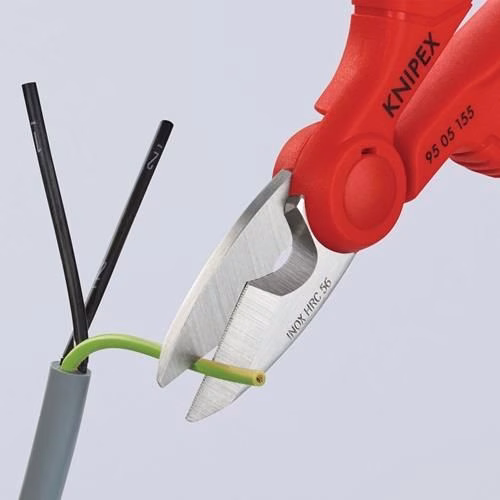 Elektriker-/Handwerkerschere Länge 155 mm 2-Komponenten-Hüllen KNIPEX