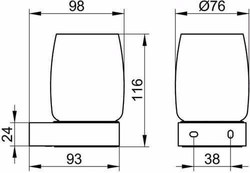 Technische Zeichnung 4039982 Zahnputzbecher ELEGANCE Echtkristall KEUCO