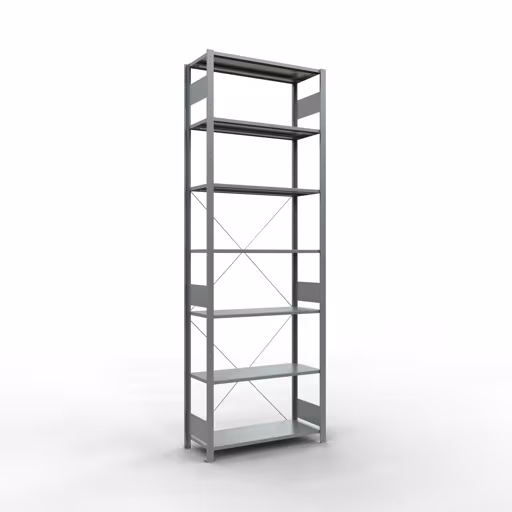 Grundregal, Fachbodenregal Stecksystem MULTIplus85, 3000 x 1000 x 400 mm (HxBxT), 7 Fachböden, Kreuzstrebe, verzinkt von der Marke Schulte Lagertechnik Grundregal, Fachbodenregal Stecksystem MULTIplus85, 3000 x 1000 x 400 mm (HxBxT), 7 Fachböden, Kreuzstrebe, verzinkt aus der Kategorie Grundregal mit der Artikelnummer 13142