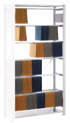 Anbauregal, Steck-Pendelhefterregal EXTRA "Elba/Leitz", 2000 x 750 x 350 mm, RAL 7035 lichtgrau, 6 Pendelstangen von der Marke Schulte Lagertechnik Anbauregal, Steck-Pendelhefterregal EXTRA "Elba/Leitz", 2000 x 750 x 350 mm, RAL 7035 lichtgrau, 6 Pendelstangen aus der Kategorie Pendelhefterregale mit der Artikelnummer 30614-75-N-90
