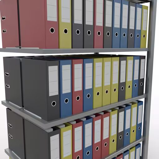 Anbauregal, Büro-Fachbodenregal Stecksystem MULTIplus150, 2000 x 1000 x 600 mm (HxBxT), 6 Fachböden, Längenriegel, verzinkt, mit Mittelanschlag von der Marke Schulte Lagertechnik aus der Produktreihe Büroregale