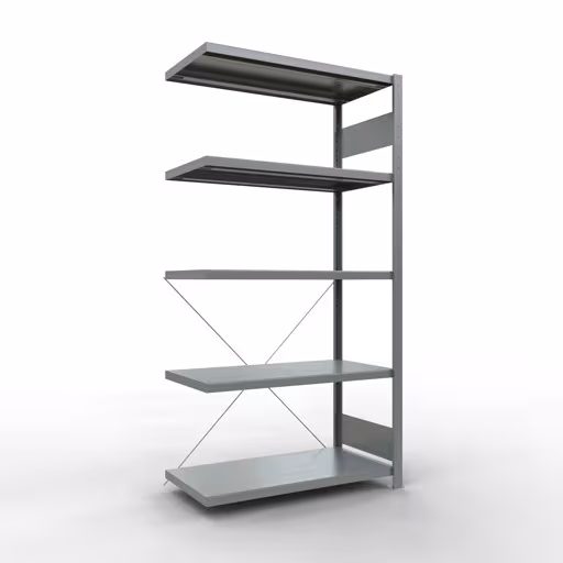 Anbauregal, Fachbodenregal Stecksystem MULTIplus250, 2000 x 1000 x 500 mm (HxBxT), 5 Fachböden, Kreuzstrebe, verzinkt von der Marke Schulte Lagertechnik Anbauregal, Fachbodenregal Stecksystem MULTIplus250, 2000 x 1000 x 500 mm (HxBxT), 5 Fachböden, Kreuzstrebe, verzinkt aus der Kategorie Anbauregal mit der Artikelnummer 12955