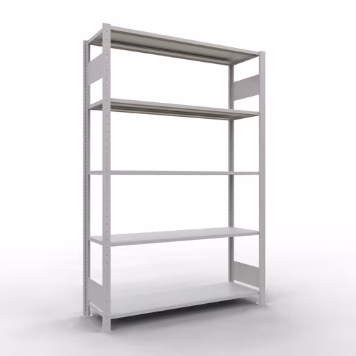 Grundregal, Fachbodenregal Stecksystem MULTIplus150, 2000 x 1300 x 400 mm (HxBxT), 5 Fachböden, Längenriegel, RAL 7035 lichtgrau von der Marke Schulte Lagertechnik Grundregal, Fachbodenregal Stecksystem MULTIplus150, 2000 x 1300 x 400 mm (HxBxT), 5 Fachböden, Längenriegel, RAL 7035 lichtgrau aus der Kategorie Grundregal mit der Artikelnummer 32640-130-LR