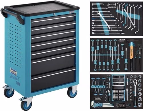 Chariot à outils 176N-7/193 L500 x P780 x H1018 mm 480 kg 7 tiroirs 193 pièces HAZET de la marque Hazet Chariot à outils 176N-7/193 L500 x P780 x H1018 mm, 480 kg, 7 tiroirs, 193 pièces HAZET, catégorie chariots d'atelier, référence 8004275502