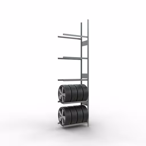 Produktbild Nr 11 des Artikels Anbauregal, Räder-/Reifenregal, 3500 x 900 x 400 mm, verzinkt, 5 Lagerebenen á 150 kg Fachlast pro Ebene Abbildung Nr 11 des Artikels Anbauregal, Räder-/Reifenregal, 3500 x 900 x 400 mm, verzinkt, 5 Lagerebenen á 150 kg Fachlast pro Ebene aus der Produktgruppe Fachbodenregale von der Marke Schulte Lagertechnik