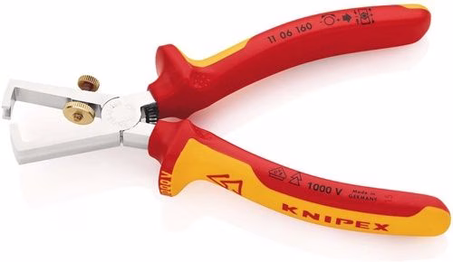 Abisolierzange Länge 160 mm VDE verchromt Mehrkomponenten-Hüllen mit Öffnungsfeder KNIPEX