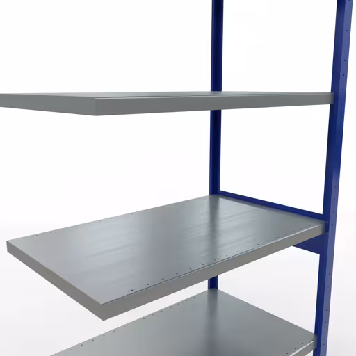 Produktbild Nr 14 des Artikels Anbauregal, Fachbodenregal Stecksystem MULTIplus250, 2500 x 1000 x 600 mm (HxBxT), 6 Fachböden, Längenriegel, RAL 5010 enzianblau/verzinkt Abbildung Nr 14 des Artikels Anbauregal, Fachbodenregal Stecksystem MULTIplus250, 2500 x 1000 x 600 mm (HxBxT), 6 Fachböden, Längenriegel, RAL 5010 enzianblau/verzinkt aus der Produktgruppe Stecksystem von der Marke Schulte Lagertechnik