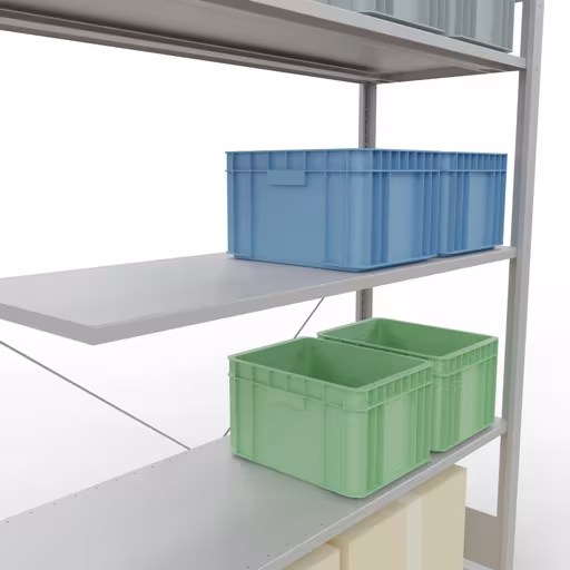 Andere Ansicht des Artikels Stecksystem Anbauregal 2000x1300x500 mm, Typ 150 kg, lichtgrau Andere Ansicht des Artikels Stecksystem Anbauregal 2000x1300x500 mm, Typ 150 kg, lichtgrau aus der Kategorie Stecksystem