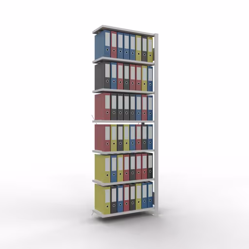 Abbildung Nr 13 des Artikels Anbauregal, Büro-Fachbodenregal Stecksystem MULTIplus85, 2300 x 750 x 300 mm (HxBxT), 7 Fachböden, Kreuzstrebe, ohne Anschlagleiste, lichtgrau aus der Produktgruppe Büroregale von der Marke Schulte Lagertechnik