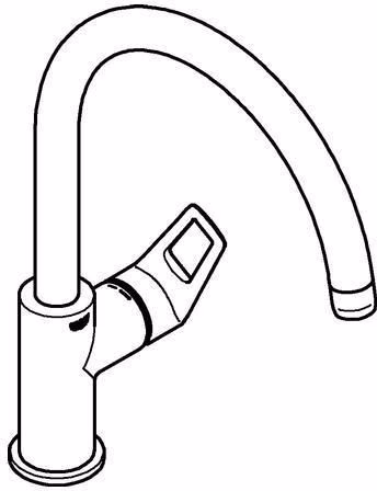 Technische Zeichnung 4079541 GROHE Einhand-Spültischbatterie BauLoop 31368 hoher Auslauf chrom
