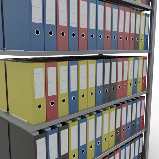 Abbildung Nr 14 des Artikels Anbauregal, Büro-Fachbodenregal Stecksystem MULTIplus150, 2000 x 1300 x 600 mm (HxBxT), 6 Fachböden, Längenriegel, verzinkt, mit Mittelanschlag aus der Produktgruppe Büroregale von der Marke Schulte Lagertechnik