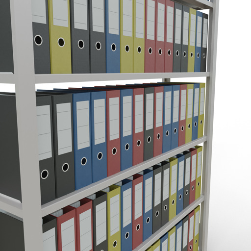 Abbildung Nr 7 des Artikels Grundregal, Büro-Fachbodenregal Stecksystem MULTIplus85, 2000 x 1300 x 300 mm (HxBxT), 6 Fachböden, Kreuzstrebe, ohne Anschlagleiste, lichtgrau aus der Produktgruppe Büroregale von der Marke Schulte Lagertechnik