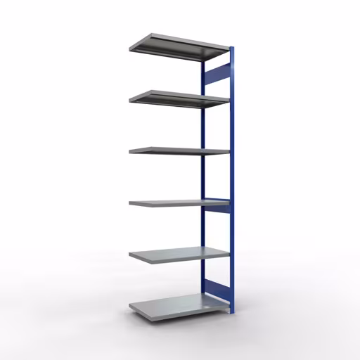 Anbauregal, Fachbodenregal Stecksystem MULTIplus250, 3000 x 1000 x 600 mm (HxBxT), 7 Fachböden, Längenriegel, RAL 5010 enzianblau/verzinkt von der Marke Schulte Lagertechnik Anbauregal, Fachbodenregal Stecksystem MULTIplus250, 3000 x 1000 x 600 mm (HxBxT), 7 Fachböden, Längenriegel, RAL 5010 enzianblau/verzinkt aus der Kategorie Anbauregal mit der Artikelnummer 12967-LR-B