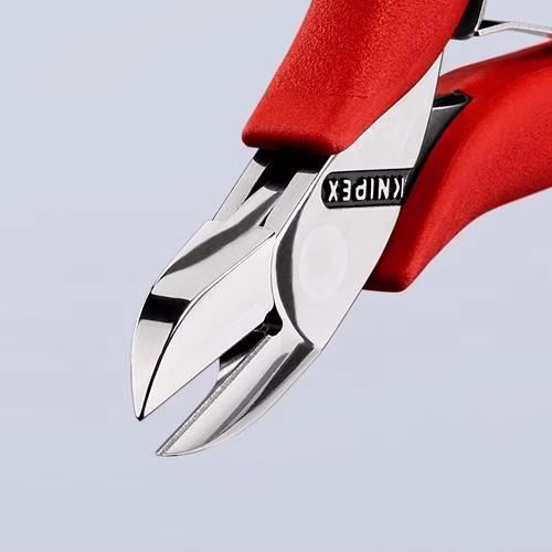 Detailbild 4024593 Elektronik-Seitenschneider Länge 115mm Form 0 Facette ja Kunststoff -Überzug KNIPEX