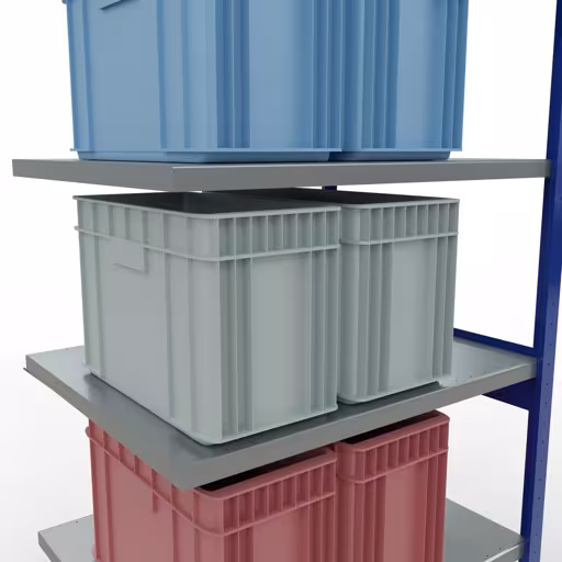 Produktbild Nr 15 des Artikels Anbauregal, Fachbodenregal Stecksystem MULTIplus330, 2500 x 1000 x 800 mm (HxBxT), 6 Fachböden, Kreuzstrebe, RAL 5010 enzianblau/verzinkt Abbildung Nr 15 des Artikels Anbauregal, Fachbodenregal Stecksystem MULTIplus330, 2500 x 1000 x 800 mm (HxBxT), 6 Fachböden, Kreuzstrebe, RAL 5010 enzianblau/verzinkt aus der Produktgruppe Stecksystem von der Marke Schulte Lagertechnik