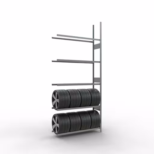 Produktbild Nr 8 des Artikels Anbauregal, Räder-/Reifenregal, 3500 x 1500 x 400 mm, verzinkt, 5 Lagerebenen á 150 kg Fachlast pro Ebene Abbildung Nr 8 des Artikels Anbauregal, Räder-/Reifenregal, 3500 x 1500 x 400 mm, verzinkt, 5 Lagerebenen á 150 kg Fachlast pro Ebene aus der Produktgruppe Fachbodenregale von der Marke Schulte Lagertechnik