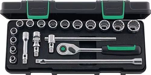 Set di 19 bussole a sgancio rapido 45/14/5i, 3/8 di pollice, attacco 8-22 mm, 80 denti, 12 punte, di Stahlwille Set di 19 bussole da 3/8" 45/14/5i QR, 8-22 mm, 80 denti, 12 punte, STAHLWILLE, dalla categoria set di bussole da 3/8", codice articolo 4000826322