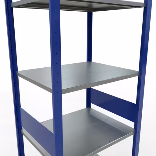 Grundregal, Fachbodenregal Stecksystem MULTIplus150, 3000 x 750 x 600 mm (HxBxT), 7 Fachböden, Längenriegel, RAL 5010 enzianblau/verzinkt/verzinkt mit der Artikelnr. 12762-75-LR-B Grundregal, Fachbodenregal Stecksystem MULTIplus150, 3000 x 750 x 600 mm (HxBxT), 7 Fachböden, Längenriegel, RAL 5010 enzianblau/verzinkt/verzinkt von Schulte Lagertechnik aus der Kategorie Stecksystem