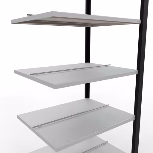 Produktbild Nr 13 des Artikels Anbauregal, Büro-Fachbodenregal Stecksystem MULTIplus150, 2300 x 750 x 600 mm (HxBxT), 7 Fachböden, Längenriegel, mit Mittelanschlag, schwarz/lichtgrau Abbildung Nr 13 des Artikels Anbauregal, Büro-Fachbodenregal Stecksystem MULTIplus150, 2300 x 750 x 600 mm (HxBxT), 7 Fachböden, Längenriegel, mit Mittelanschlag, schwarz/lichtgrau aus der Produktgruppe Büroregale von der Marke Schulte Lagertechnik