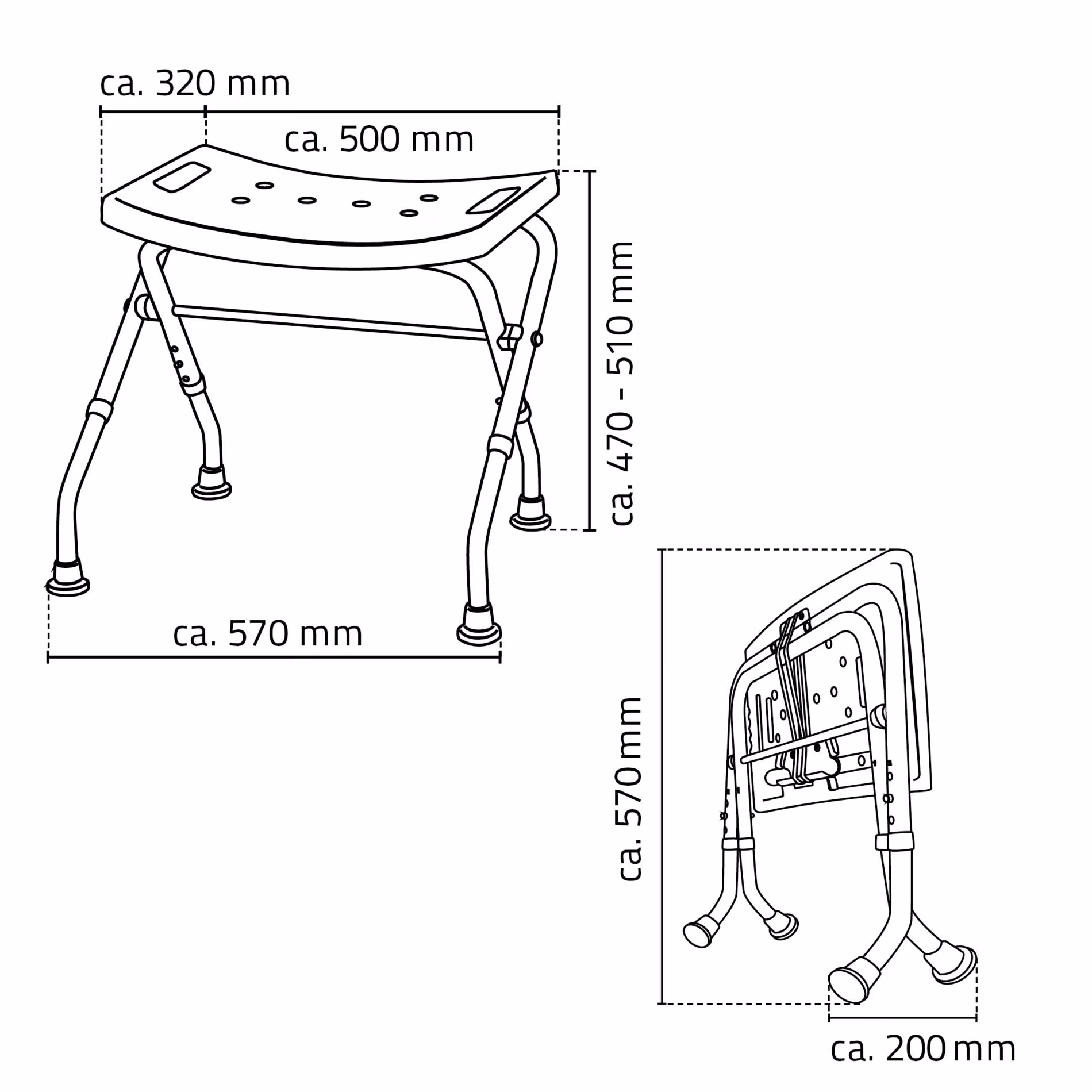 Zusatzbild des Artikels Bad-Hocker Sam, weiß, klappbar, höhenverstellbar Zusatzbild des Artikels Bad-Hocker Sam, weiß, klappbar, höhenverstellbar aus Hocker, Stühle, Schemel