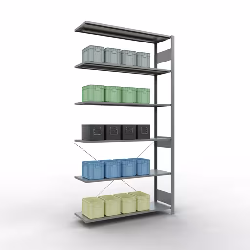 Produktbild Nr.6 des Artikels Stecksystem Anbauregal 2500x1300x400 mm, Typ 150 kg, verzinkt aus der Produktreihe Stecksystem von der Marke Schulte Lagertechnik
