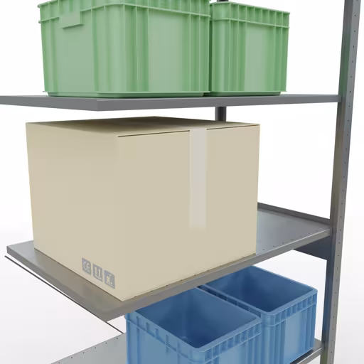 Abbildung Nr 16 des Artikels Anbauregal, Fachbodenregal Stecksystem MULTIplus85, 2500 x 1000 x 600 mm (HxBxT), 6 Fachböden, Kreuzstrebe, verzinkt aus der Produktgruppe Stecksystem von der Marke Schulte Lagertechnik