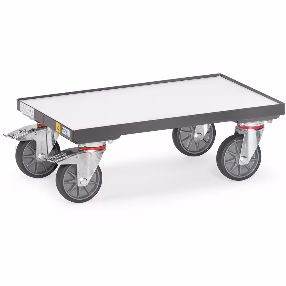 ESD-Eurokasten-Roller 93581 Elektrisch leitfähige Ausführung Stahlrohr und Profilstahl geschweißt, pulverbeschichtet schiefergrau RAL 7015 von der Marke Fetra aus der Produktreihe Transportsysteme
