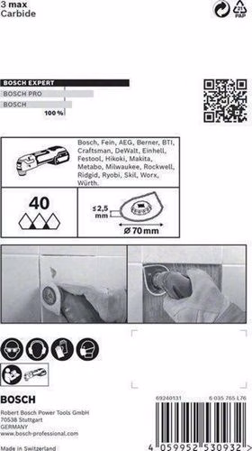 Segmentsägeblatt Expert AVZ70RT4 Ø 70 mm Mörtel Starlock 2608900041 BOSCH