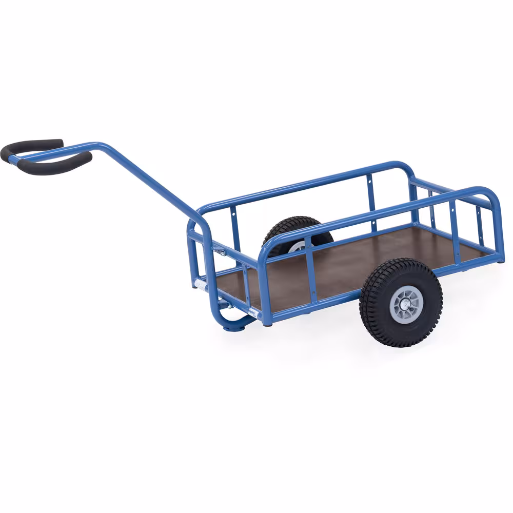 Handwagen schwer offen aus Stahlrohr geschweißt, pulverbeschichtet, brillantblau RAL 5007 aus der Kategorie Handwagen/Pritschenwagen
