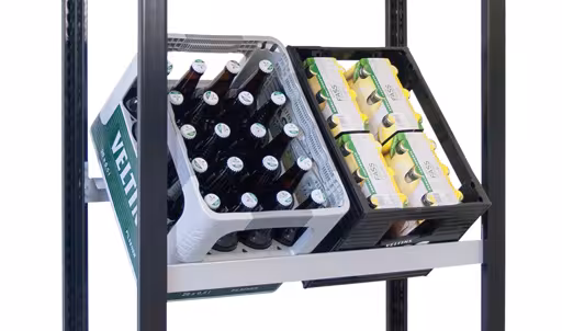 Andere Ansicht des Artikels Zusatzebene für Getränkekistenregal, 750 x 300, silber Andere Ansicht des Artikels Zusatzebene für Getränkekistenregal, 750 x 300, silber aus der Kategorie Fachbodenregale