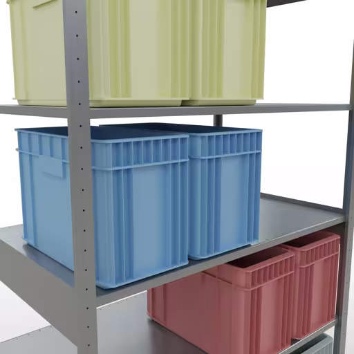 Grundregal, Fachbodenregal Stecksystem MULTIplus150, 2500 x 1300 x 800 mm (HxBxT), 6 Fachböden, Längenriegel, verzinkt von Schulte Lagertechnik mit der Artikelnr. 12781-130-LR