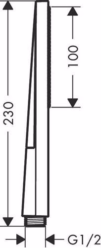 Technische Zeichnung 3968587 Hansgrohe Stabhandbrause Pulsify E 1 jet chrom