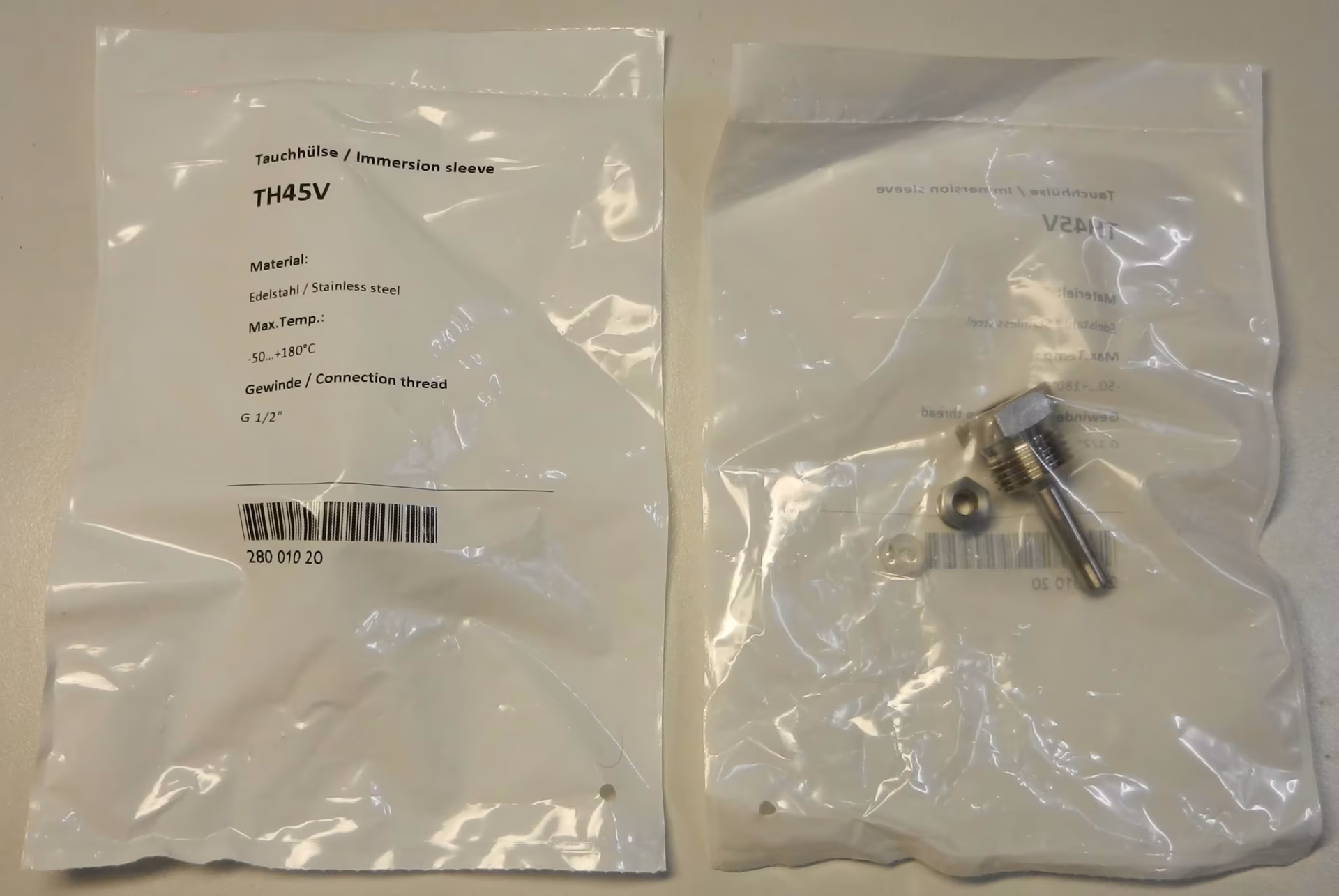 RESOL Tauchhülsen Typ Ausführung: RESOL Tauchhülse TH45V, Edelstahl 45mm aus der Kategorie Tauchhülsen mit der Artikelnr. 28001020