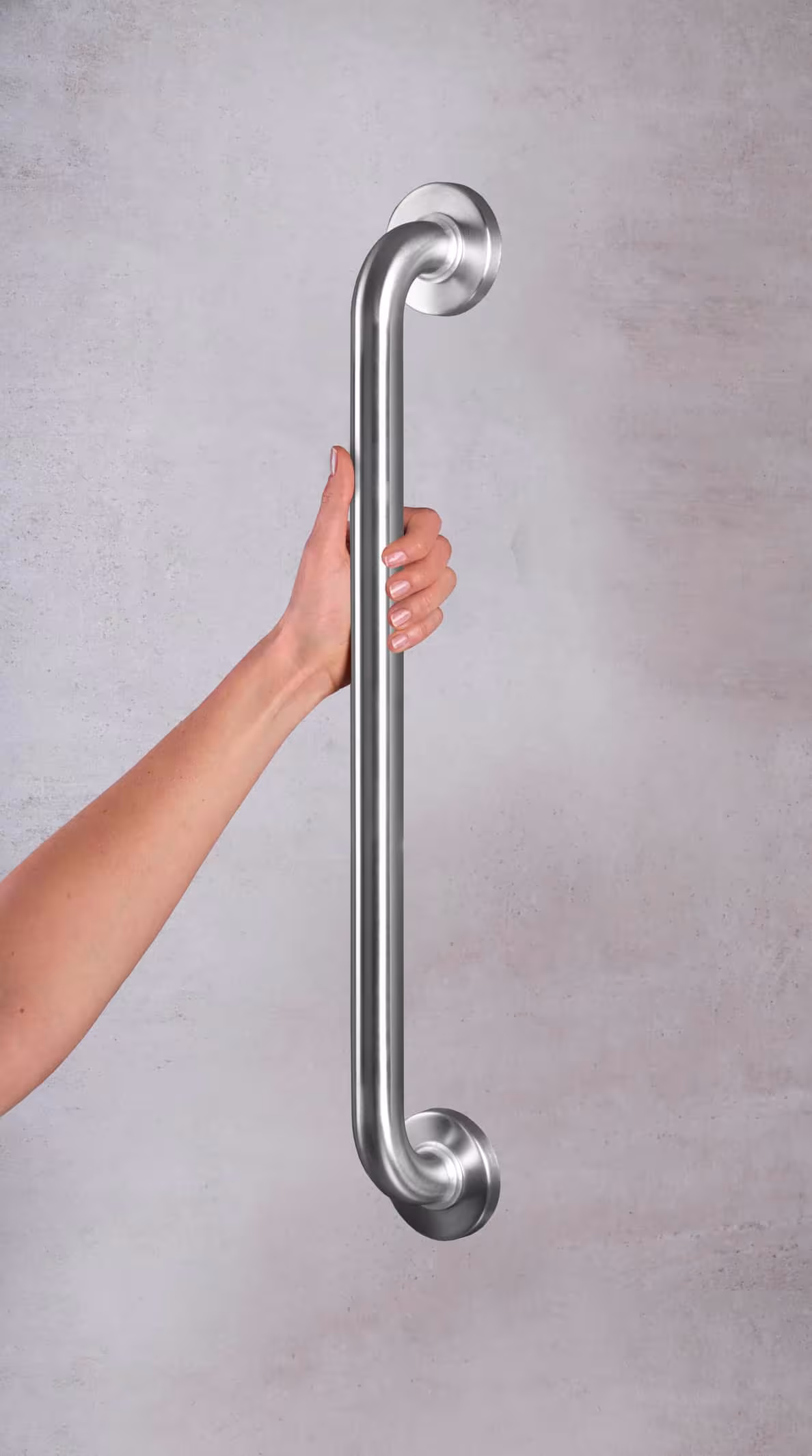 Haltegriff Sam L, chromfarben matt, Edelstahl mit der GTIN 4006956951102 Haltegriff Sam L, chromfarben matt, Edelstahl von Ridder mit der Artikelnr. A00160051