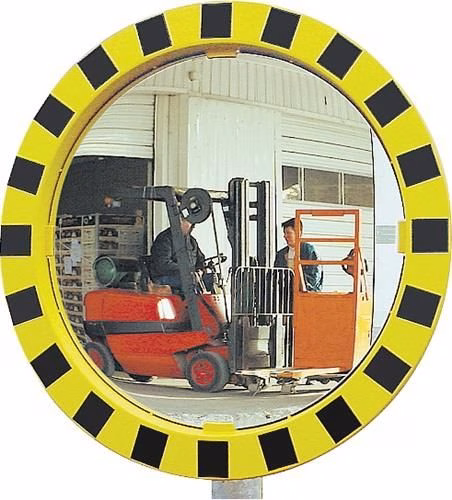 Sicherheits-/Verkehrsspiegel Durchmesser 600mm Kunststoff,gelb/schwarz für 2 Richtungen DANCOP