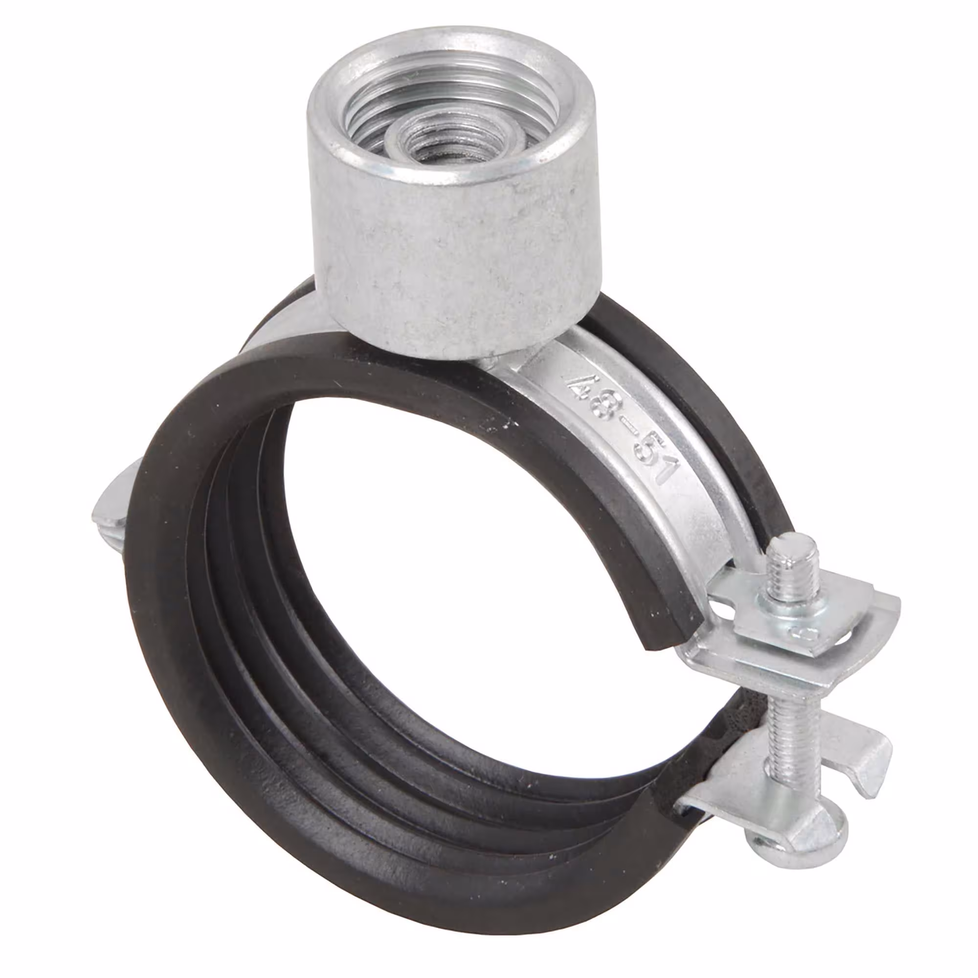 Collier de serrage pour tuyaux de raccordement 20 mm - 23 mm M8/M10/1/2" de Fixotec Collier de serrage articulé léger Fixotec, colliers de serrage articulés, réf. 203289