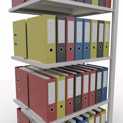 Abbildung Nr 13 des Artikels Anbauregal, Büro-Fachbodenregal Stecksystem MULTIplus150, 1800 x 750 x 600 mm (HxBxT), 5 Fachböden, Längenriegel, mit Mittelanschlag, lichtgrau aus der Produktgruppe Büroregale von der Marke Schulte Lagertechnik