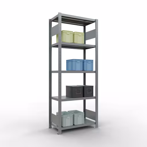 Abbildung Nr 14 des Artikels Grundregal, Fachbodenregal Stecksystem MULTIplus250, 2000 x 750 x 400 mm (HxBxT), 5 Fachböden, Längenriegel, verzinkt aus der Produktgruppe Stecksystem von der Marke Schulte Lagertechnik